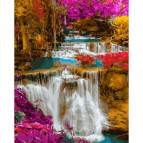Картина раскраска по  номерам на холсте - 40*50см Никитошка GX40148 Водопад Хуай Мае Камин