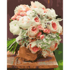 Картина раскраска по номерам на холсте - 40*50см Никитошка GX40157 Розовый букет