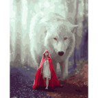 Картина раскраска по номерам на холсте - 40*50см Никитошка GX40188 Красная шапочка под охраной