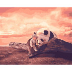 Картина раскраска по номерам на холсте - 40*50см Никитошка GX40222 Панда с ребенком