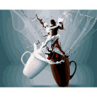 Картина раскраска по  номерам на холсте - 40*50см Никитошка GX40235 Кофе с молоком