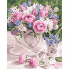 Картина раскраска по  номерам на холсте - 40*50см Никитошка GX40236 Миленький букет