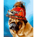 Картина раскраска по  номерам на холсте 40*50см Babylon VP1395 Любимый мопс короля