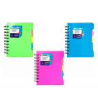 Блокнот на спирали А6 120л. пластиковая обложка 4 раздела A-Plus A-6056