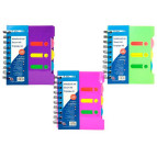 Блокнот на спирали А6 120л. пластиковая обложка 4 раздела A-Plus A-6058