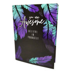 Тетрадь А5 80л. картонная обложка A-Plus Перья в клетку А5126