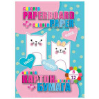 Картон цветной детский и бумага А4 8+12л. Kidis Kittens 13282
