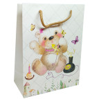 Пакет подарочный бумажный 18*23*8см крафтовый Медвеженок 3542