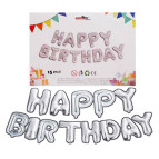 Шарик воздушный набор Happy Birthday 13шт фигурные Silver 1215-S