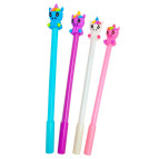 Ручка гелевая с насадкой Единорог ассорти, синяя №5201