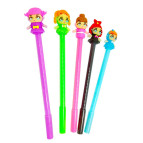 Ручка гелевая с насадкой Кукла, ассорти, синяя №0291