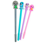 Ручка гелевая с насадкой Песик ассорти, синяя №9598