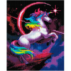 Алмазная живопись мозаика  по номерам на холсте 30*40см Никитошка EJ1192 Радужный единорог