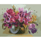 Алмазная живопись мозаика по номерам на холсте - 40*50см Идейка АМО7019 Букет ярких ирисов