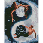 Алмазная живопись мозаика по номерам на холсте - 40*50см Идейка АМО7031 Инь и янь