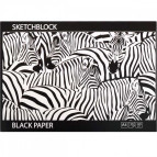 Альбом для рисования А4 30л. Офорт планшет черная бумага 120г/м2 BL4930