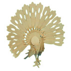 Деревянная сборная 3D модель WoodCraft Павлин (9,5*19,5*9см) G-M014