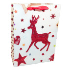 Пакет подарочный бумажный 26*32*10см Новогодний RQ-668-M