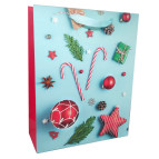 Пакет подарочный бумажный 26*32*10см Новогодний RQ-666-M