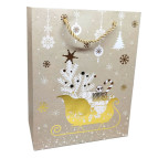 Пакет подарочный бумажный 18*23*10см Новогодний Q-901-S