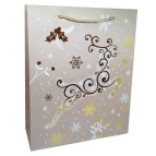 Пакет подарочный бумажный 26*32*10см Новогодний Q-901-M