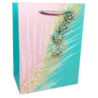 Пакет подарочный бумажный 26*32*10см Пальмовая ветка Q-005-M