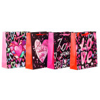 Пакет подарочный бумажный 30*41*12см аппликация с глитером 9901-L