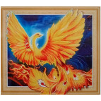 Алмазная живопись мозаика  по номерам на холсте 40*50см Лидер 031 Жар-птица