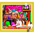 Алмазная живопись мозаика  по номерам на холсте 40*50см Лидер 053 Усталые шалунишки