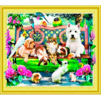 Алмазная живопись мозаика  по номерам на холсте 40*50см Лидер 065 Домашние любимцы