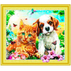 Алмазная живопись мозаика  по номерам на холсте 40*50см Лидер 091 Маленькие друзья