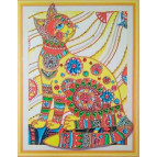 Алмазная живопись мозаика  по номерам на холсте 40*50см Лидер 212 Цветочная кошечка