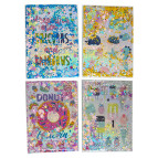 Блокнот А5 80 листов Лидер обложка с сыпучей мишурой, ассорти №3502