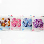 Шарик воздушный ZYBalloon набор 15шт., 30см 3 вида по 5 шт, ассорти 1212-10