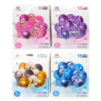 Шарик воздушный ZYBalloon набор 15шт., 30см Микс, ассорти 1212-15