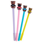 Ручка гелевая с насадкой Медвежонок ассорти, синяя №9499