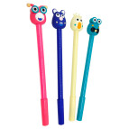 Ручка гелевая с насадкой Мордашки mura, ассорти, синяя №5187