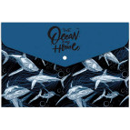 Папка-конверт А4 Optima непрозрачный с принтом  Optima Shark O35241