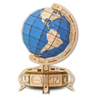 Деревянная сборная механическая 3D модель EVA Eco-Wood-Art THE GLOBE (blue) 000396