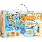 Игра настольная Умняшка Интересный мир, с многоразовыми наклейками КП-006