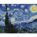 Картина раскраска по номерам на холсте - 40*50см Идейка КН2857 Звездная ночь