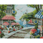 Алмазная живопись мозаика по номерам на холсте - 40*50см Идейка АМО7008 Яркий городок