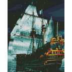 Алмазная живопись мозаика по номерам на холсте - 40*50см Идейка АМО7035 Флагман ночью