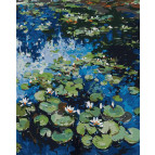 Картина раскраска по номерам на холсте - 40*50см Идейка КН2858 Водяные лилии