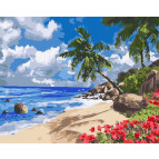 Картина раскраска по номерам на холсте - 40*50см Идейка КН2859 Тропический остров