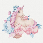 Картина раскраска по  номерам на холсте - 30*30см Идейка КН2344 Сказочный единорог