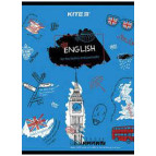 Тетрадь школьная предметная А5+ 168*203мм 48л. Kite в клетку, Английский язык K21-240-02
