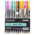 Ручки гелевые ZuiXua набор 12шт Неон и перламутр 6107-12