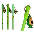 Ручка геливая с насадкой Авокадо-брелок ассорти, синяя №883