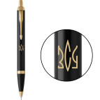Ручка шариковая Parker 22032_T039y IM 17 Black GT Тризубец ВСУ